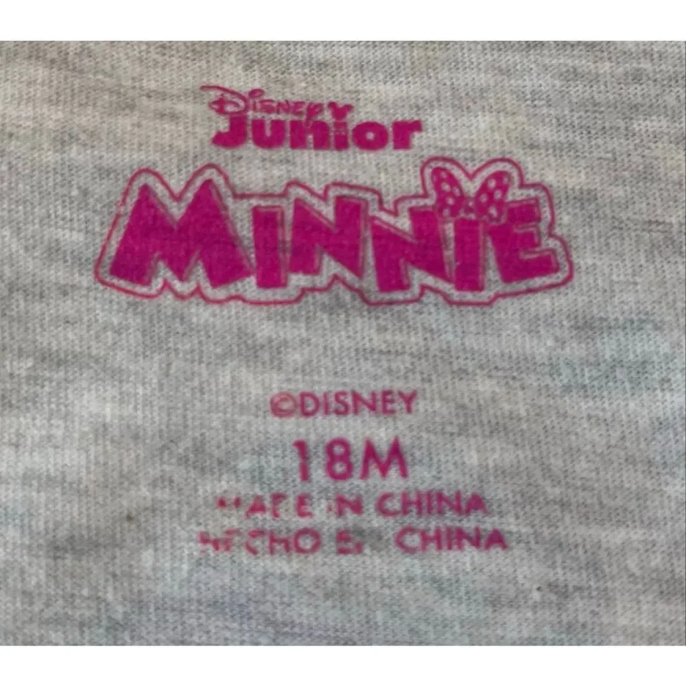 Disney Junior Minnie Heather Gray Happy Girl Tank Top   Size 18 Months